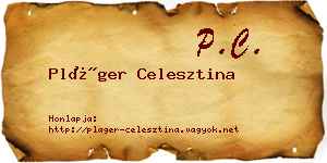 Pláger Celesztina névjegykártya